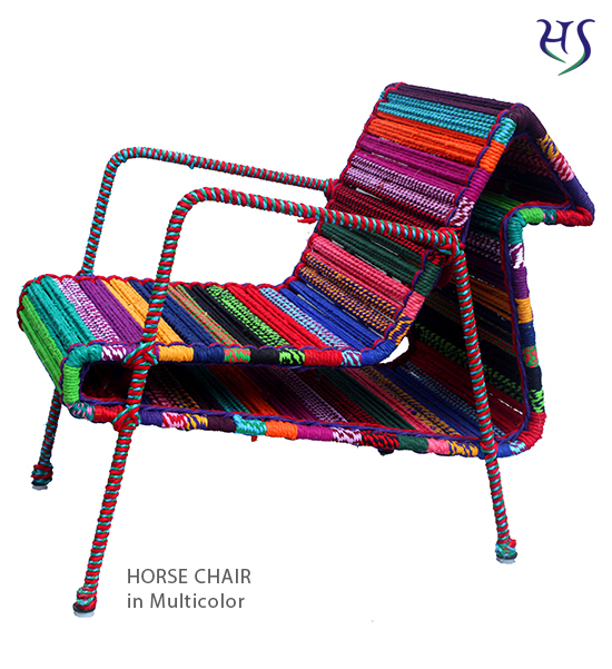 Horse Chair in Multicolor Katran Collection by Sahil & Sarthak